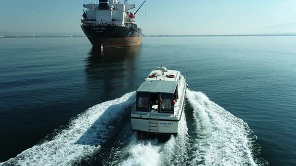 Sea B​oat Cargo Ships İnspection Cargo Ship, Boat at Sea