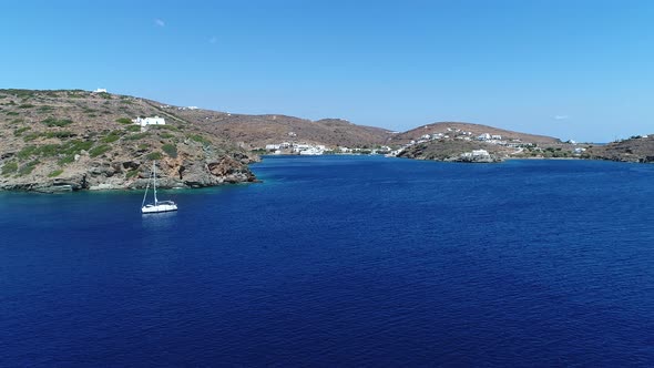 Apokofto beach at Chrisopigi near Faros on Sifnos island in cyclades in Greece alt