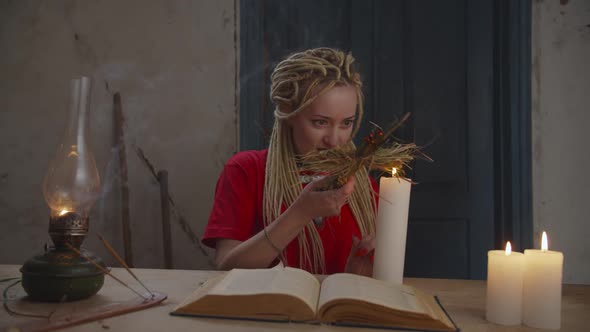 Ruthless Voodoo Witch Burning Voodoo Doll Indoors alt