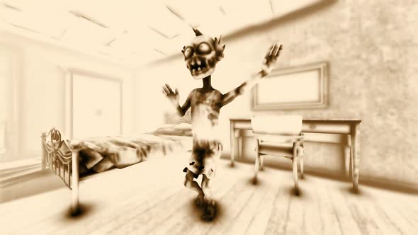 Zombie dancing salsa with vintage effect