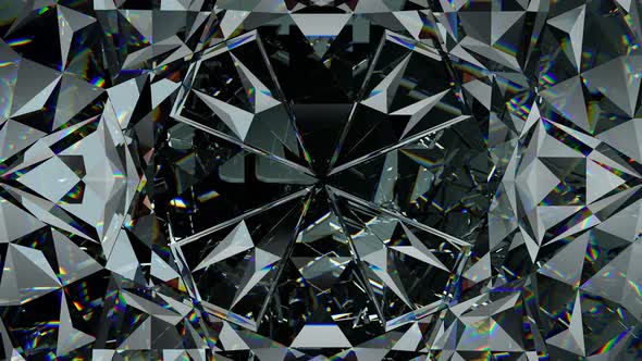 Diamond shine and sparkling with kaleidoscope effect. 3d render, 3d animation