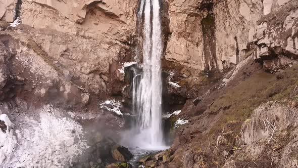 Sultan waterfall in the Elbrus mountains