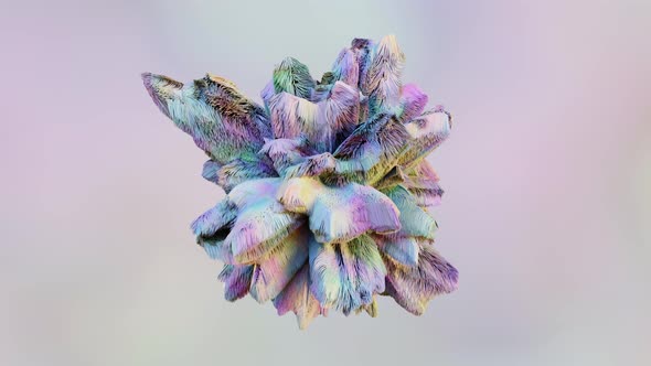 3D animation of Abstract smooth fur shape. 4k seamless loop 3D animation. alt