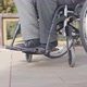 Side View Close-up of Wheelchair with Unrecognizable Old Man Rolling To Stairs. Concept of Ramp - VideoHive Item for Sale