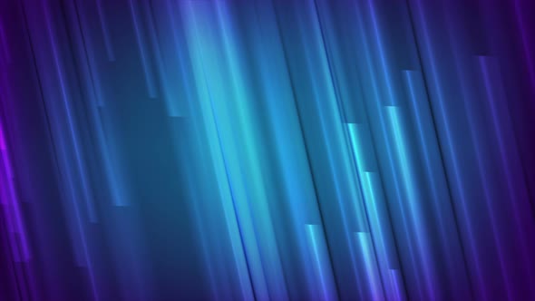 Blue Neon Glowing Abstract Stripes
