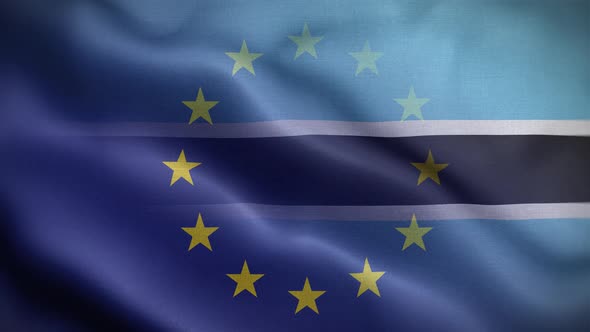 EU Botswana Flag Loop Background 4K
