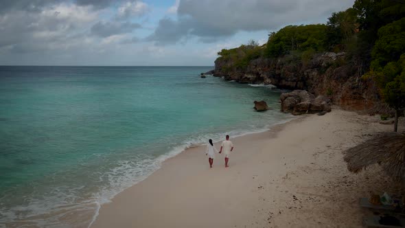Playa Lagun Beach Cliff Curacao Beautiful Tropical Bay with White Sand and Blue Ocean Curacao alt