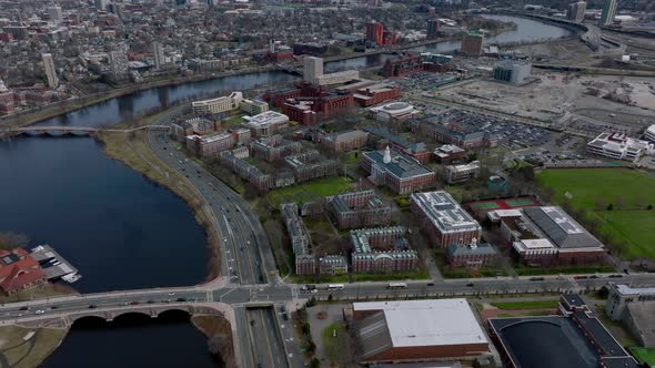 High Angle View of Harvard Business School at Charles River Waterfront alt