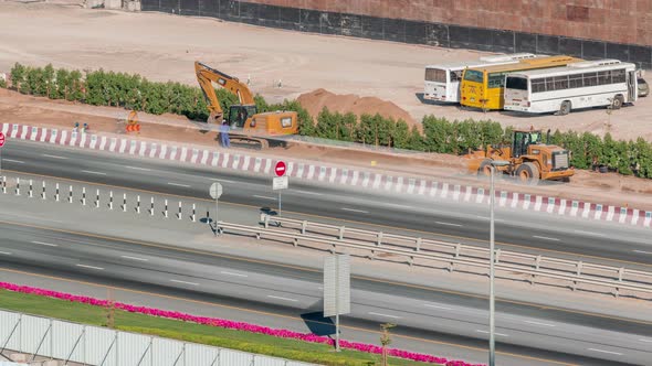 Constucting in Dubai with Special Machines Aerial Timelapse alt