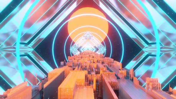 Seamless Loop of Cyber City in Space