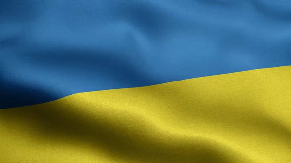 Ukraine Flag Seamless Closeup Waving Animation alt