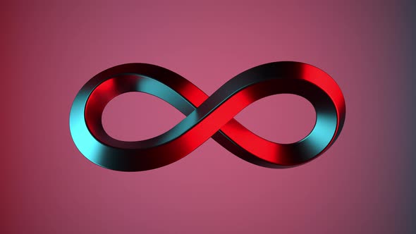 Infinity neon sign on purple background alt