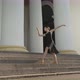 Camera Moving Around Slim Elegant Ballerina Dancing on Urban Stairs - VideoHive Item for Sale