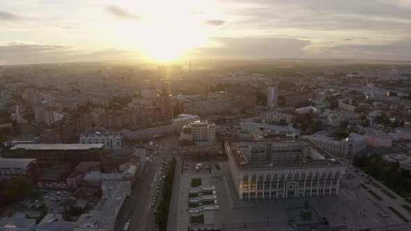 Aerial View at Sunset Tula City, Russia