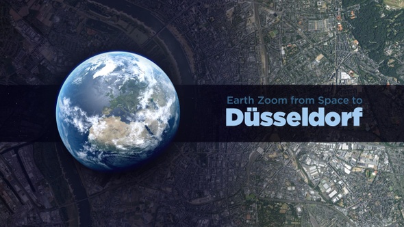 Düsseldorf (Germany) Earth Zoom to the City from Space