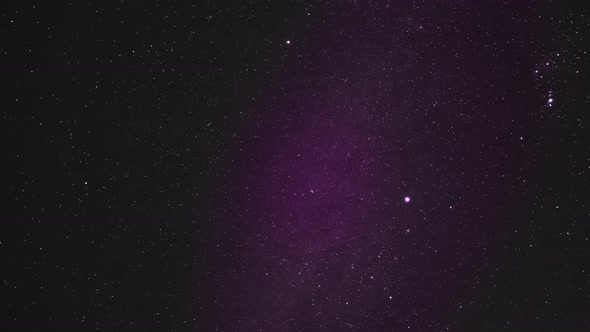 Night Sky with Stars and Galaxy Timelapse