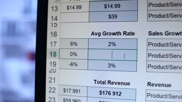 Person Writing Numbers to Average Growth Rate Table, Calculation, Bookkeeping alt