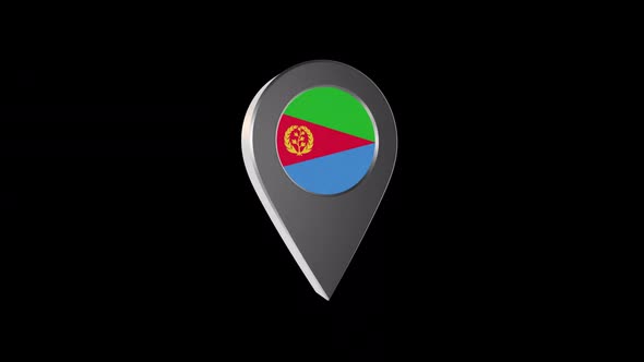 3d Animation Map Navigation Pointer With Eritrea Flag With Alpha Channel - 2K alt