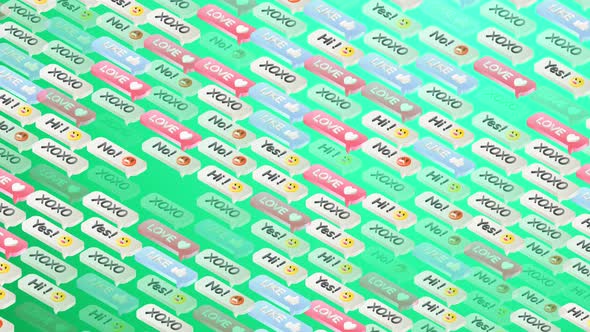 Social Media Reaction Chat Emoji Still Background Green alt