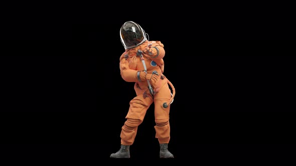 Astronaut Dancing Wide Shot