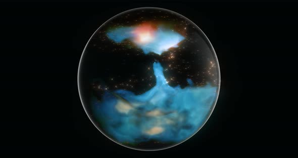 A Gas Stellar Nebula inside a crystal ball.