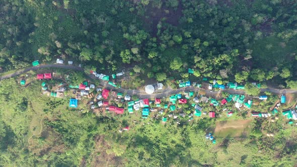Aerial view of Lushai, an heritage small village in Sajek Valley, Bangladesh. alt