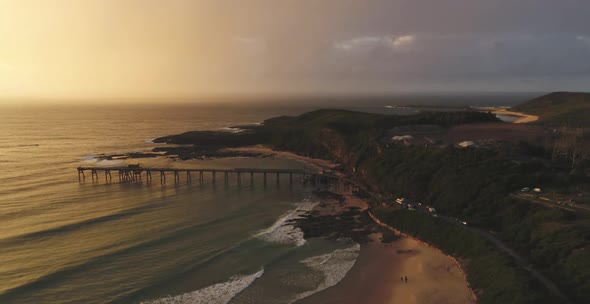 Catherine Hill Bay aerial view alt