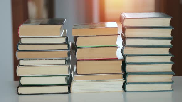 Animation of a stack of books