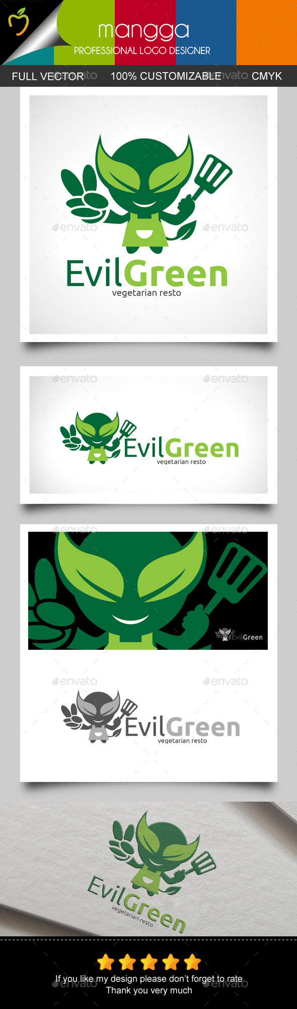 Evil Green Logo - Letters Logo Templates