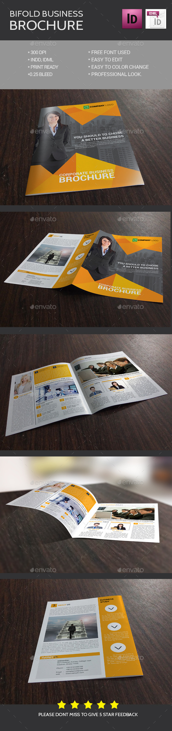 Bifold Corporate Business Brochure - Brochures Print Templates