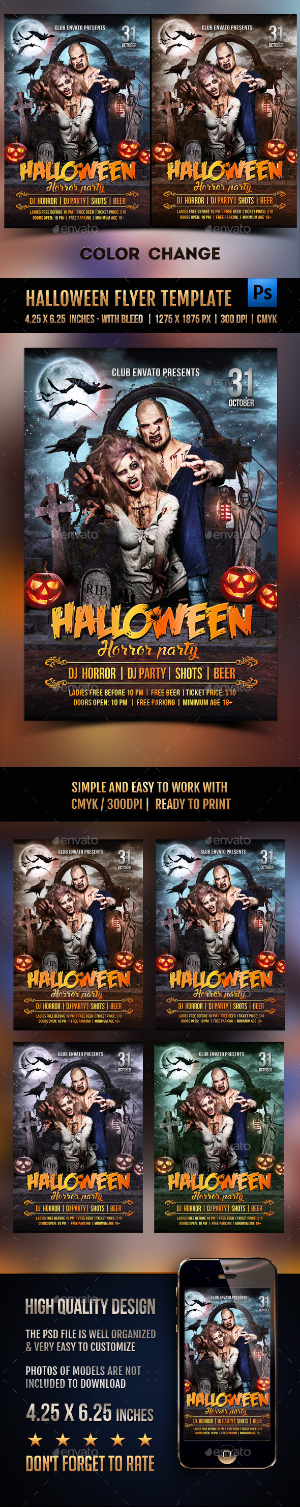 Halloween Flyer Template - Clubs & Parties Events