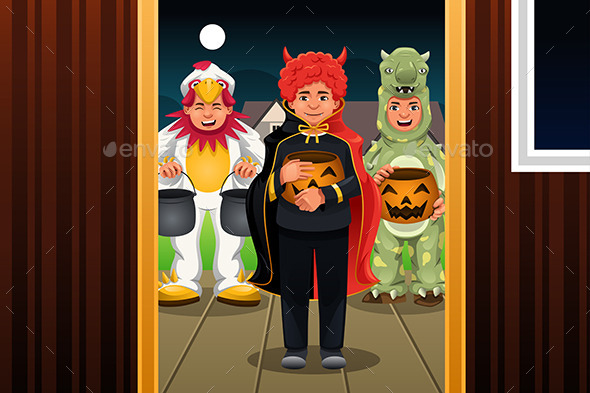 Little Kids Wearing Halloween Costumes - Halloween Seasons/Holidays