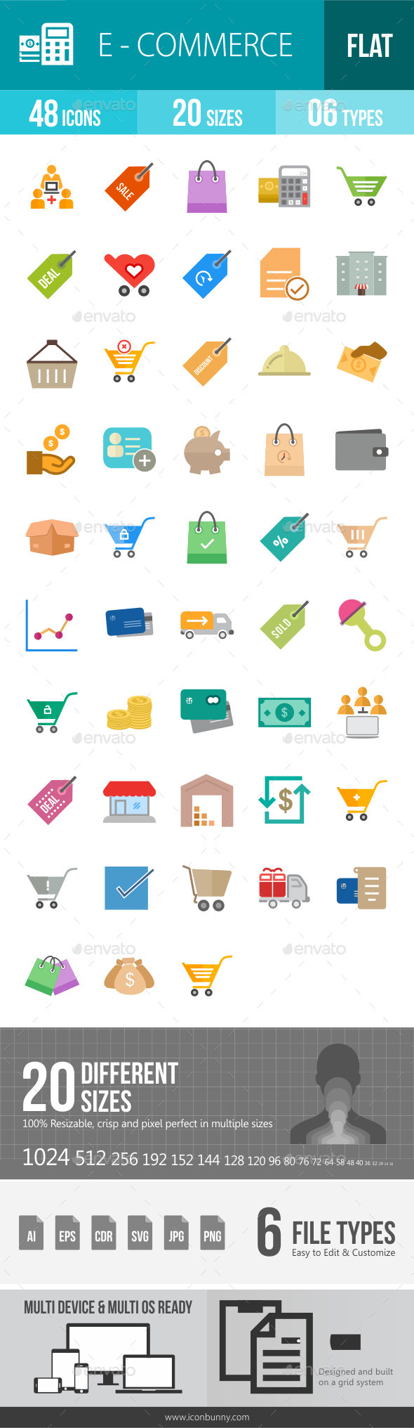 Ecommerce Flat Multicolor Icons - Icons