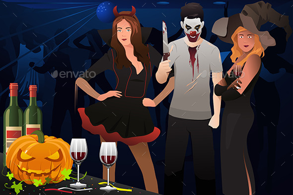 Adults Dressing Up in Halloween Costumes - Halloween Seasons/Holidays