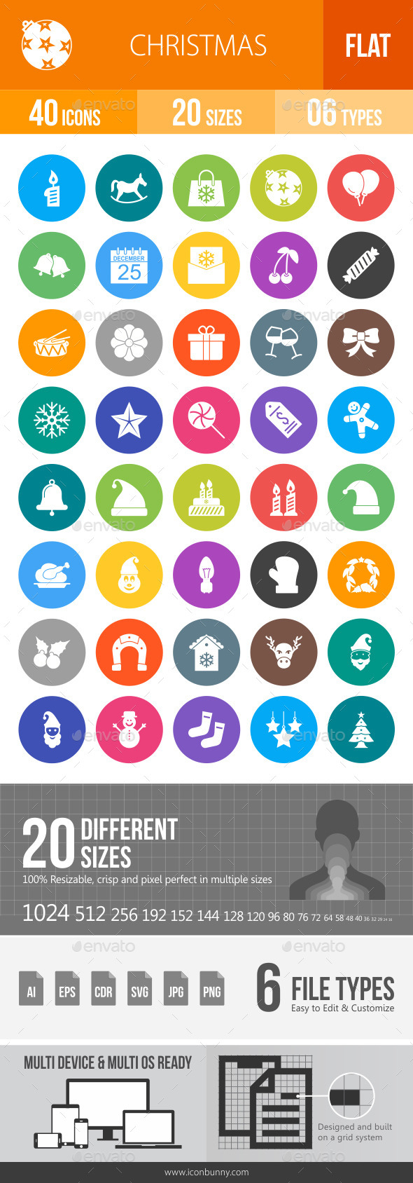 Christmas Flat Round Icons - Icons