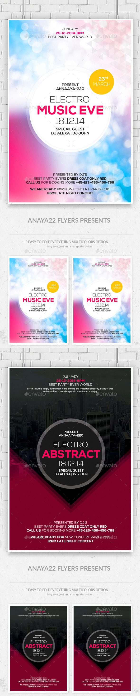 Minimal Abstract Flyers Bundle - Clubs & Parties Events