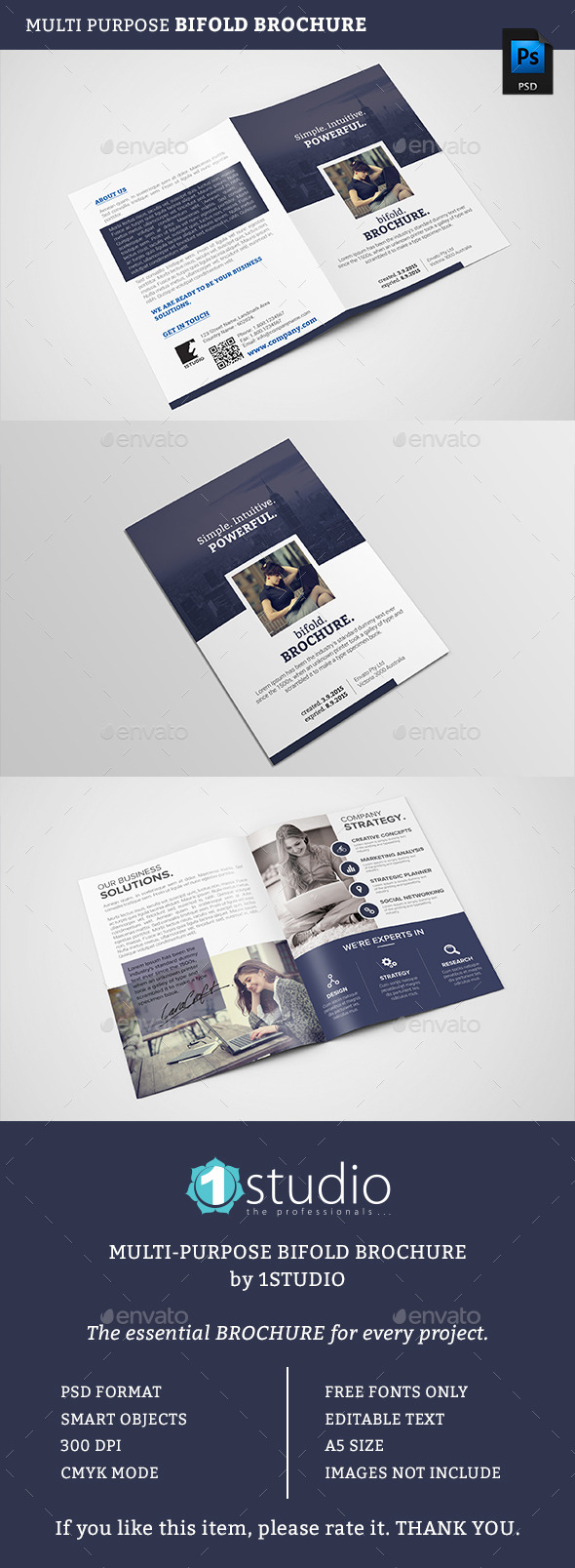 Business Bifold Brochure - Corporate Brochures