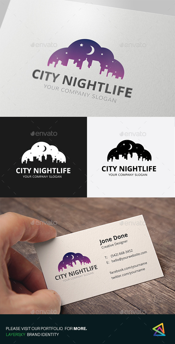 City Nightlife - Buildings Logo Templates
