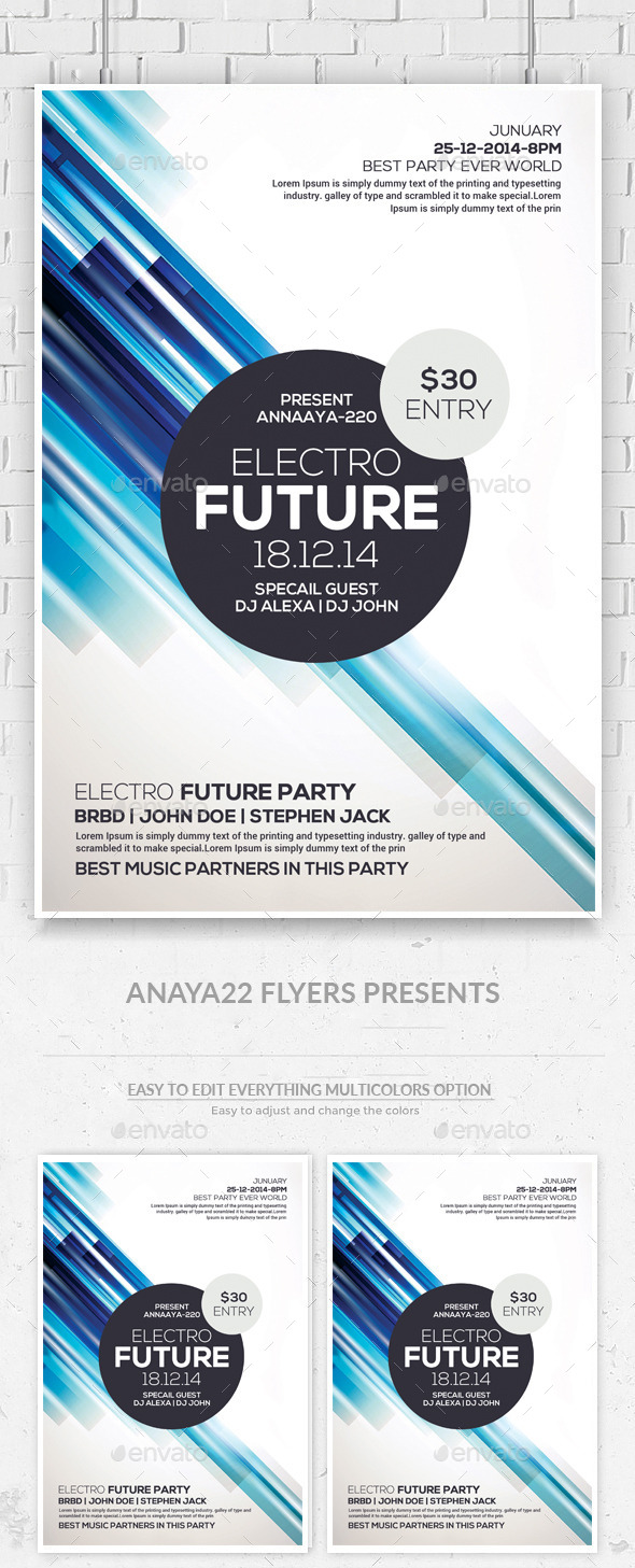 Futuristic Flyer Psd Templates - Clubs & Parties Events