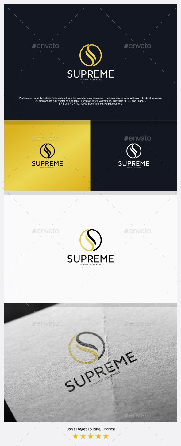 Letter S - Supreme Logo - Letters Logo Templates