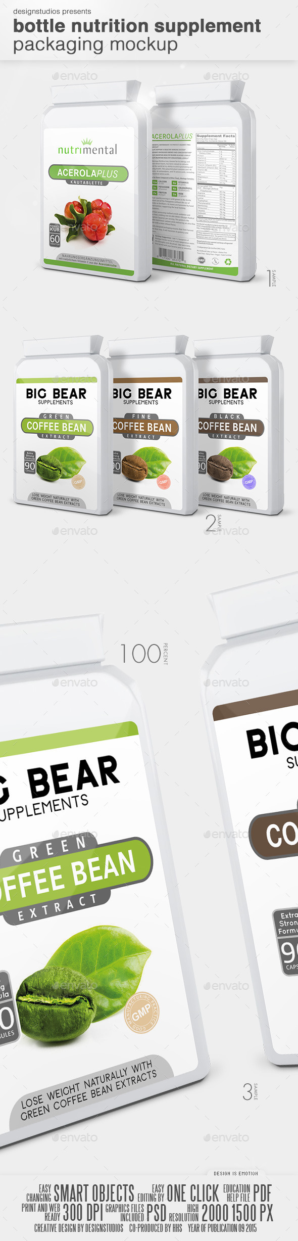 Bottle Nutrition Supplement Packaging Mock-Up Bottle Nutrition Supplement Packaging Mock-Up