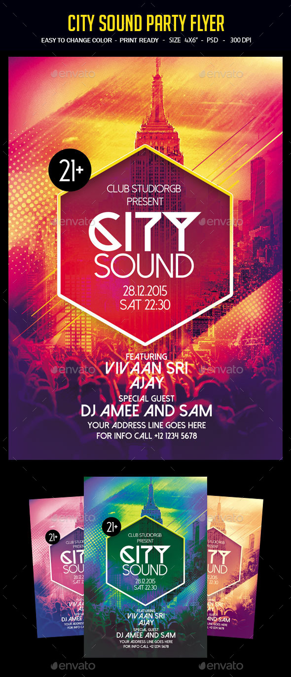 City Sound Party Flyer - Clubs & Parties Events