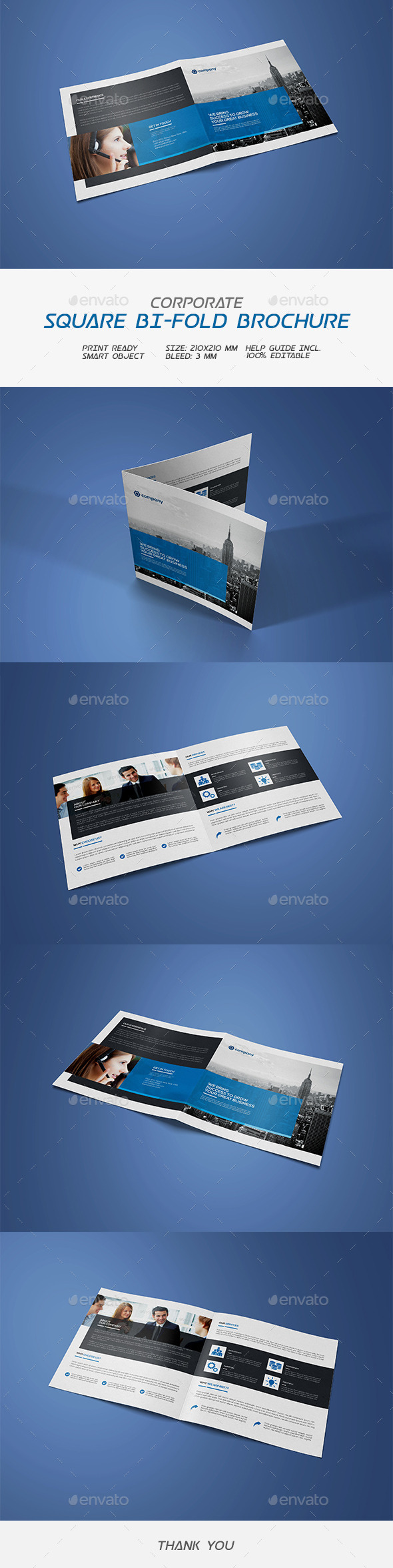 Square Corporate Bifold Brochure - Corporate Brochures