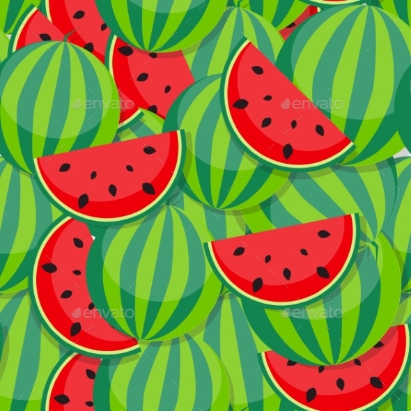 Seamless Pattern Background From Watermelon - Patterns Decorative