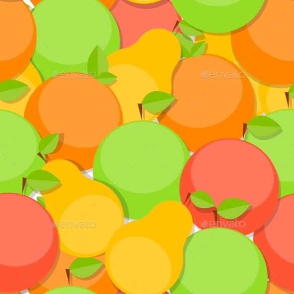 Seamless Pattern Background From Apple, Orange - Patterns Decorative