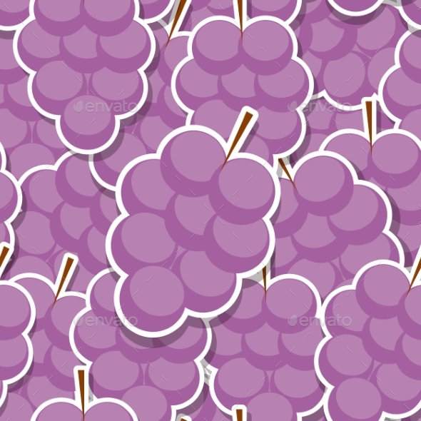 Seamless Pattern Background From Grapes. Vector - Patterns Decorative