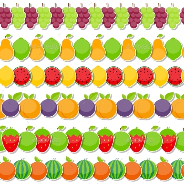 Seamless Pattern Background From Apple, Orange - Objects Vectors