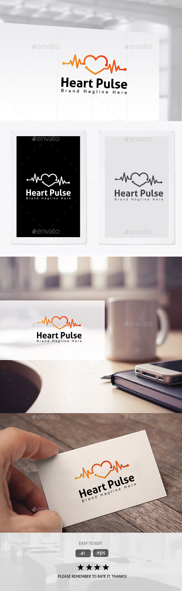 Heart Pulse - Symbols Logo Templates