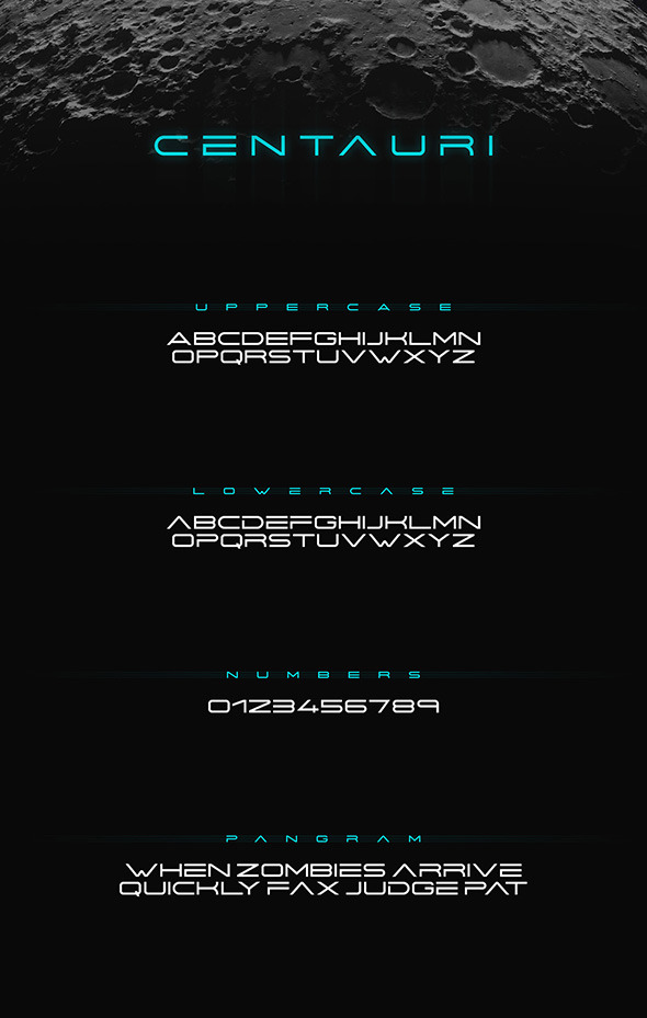 Centauri - Futuristic Font - Futuristic Decorative