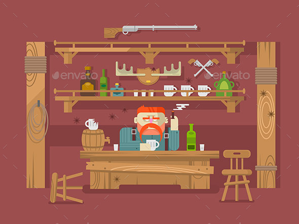 Interior Of The Bar - People Characters